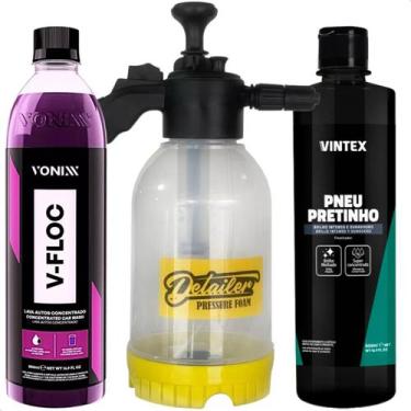 Imagem de Shampoo Automotivo V-floc Snow Foam Espuma Pneu Pretinho - Vonixx