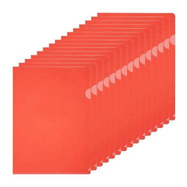 Imagem de PATIKIL Pastas de plástico A4, pacote com 15 pastas transparentes, tipo L, bolsos de projeto, capas de papel para documentos, em forma de L, transparentes para documentos, arquivo de escritório, 22 x