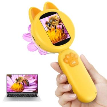 Imagem de Bolso de microscópio digital portátil para crianças: Lupa portátil de 240 x com tela de 5 cm - presente de aniversário de Natal para meninos e meninas de 3 a 12 anos