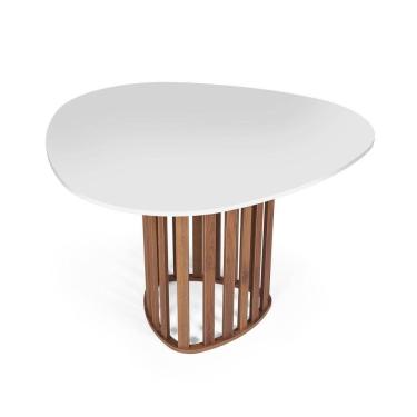 Imagem de Mesa De Jantar Orgânica 4 Lugares 120x118cm Branco/noronha - Straub Web