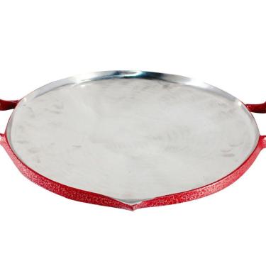 Imagem de Chapa Disco Arado Alumínio Fundido Craqueada Alça Madeira