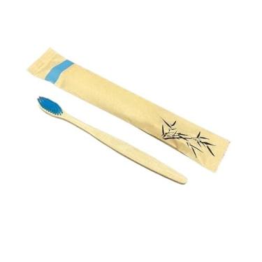 Imagem de Escova De Dente em Bambu Ecológica Biodegradável - 5 unidades(AZUL - 5 unidades)