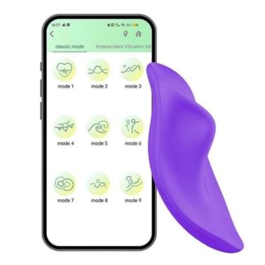 Imagem de Vibrador De Calcinha Recarregável 9 Modos De Vibrações Silenciosas Controle via App Bluetooth [ROXO]
