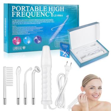 Imagem de Kerdele 220V Aparelho Estética Alta Frequência, Alta Frequência Portátil Facial e Capilar, Aparelho Alta Frequência Limpeza Pele Com 4 Eletrodos, Alta Frequência Capilar e Facial