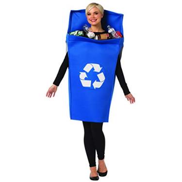 Imagem de Rasta Imposta Fantasia de lata de reciclagem, fantasia masculina e feminina, fantasia de cosplay, adulto, tamanho único, azul