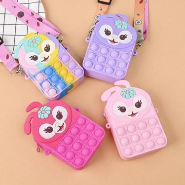 Imagem de Mini Bolsa Infantil Tiracolo Colorida Silicone - oem, Coelho