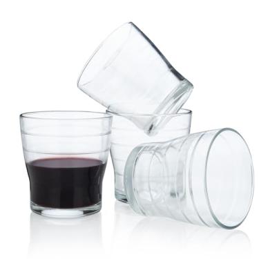 Imagem de HISTORY COMPANY Conjunto de taças de vinho sem haste Greek Taverna – Siga Siga (Slow Life) Conjunto de 4 peças de vidro rústico (coleção caixa de presente)