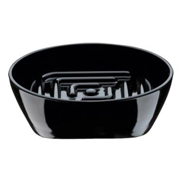 Imagem de Saboneteira Linha Cristalo com Canaletas, 10 x 10 x 3 cm, Plástico Preto