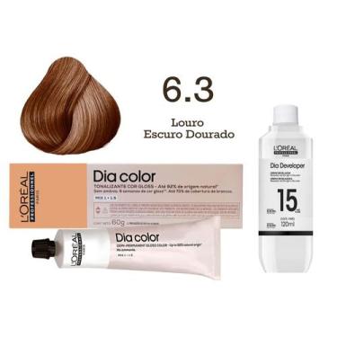 Imagem de Tonalizante Dia Color 6.3 Louro Escuro Dourado + Emulsão Reveladora 15