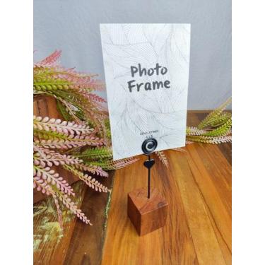 Imagem de Kit 50 Mini Porta-Retrato Lembrancinha Madeira Plástico 15cm - Luggari