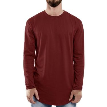 Imagem de Camiseta Longline Swag Manga Longa Rapper Oversized Masculina Fashion - Azul Petróleo - EGG - Homem-Masculino