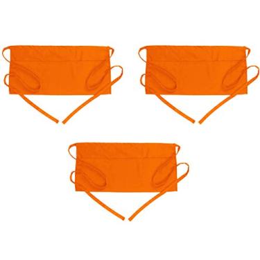 Imagem de Avental ajustável BOHARERS – resistente à água com 2 bolsos Aventais de cozinha para mulheres, homens, chefes, tamanho grande, 68,58 x 73,66 cm com alça de 96,52 cm, preto, Laranja, 3 Pack