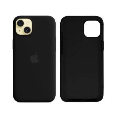Imagem de Capa Capinha Case Silicone Premium Aveludada Logo Compatível Iphone 15