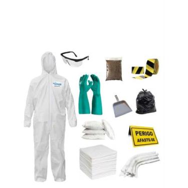 Imagem de kit mitigacao contencao ambiental quimica completo 60 litros com desca