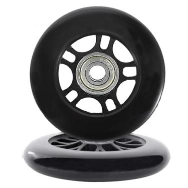 Imagem de 1 par de rodas de bagagem de substituição 68/70/75/80 mm rodas de skate em linha com rolamentos de 10 mm (0,39") (80 x 24 x 10 mm)