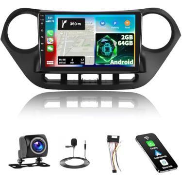 Imagem de GOHHDL Estéreo automotivo Android 13 2+64G para Hyundai Grand I10 2013-2019 com CarPlay sem fio Android Auto, rádio IPS de tela sensível ao toque de 9 polegadas com WiFi GPS Mirror Link FM RDS