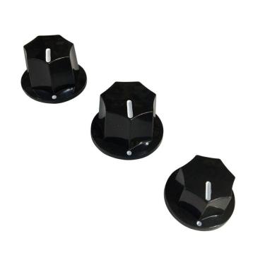 Imagem de Kit Knob Baixo Jazz Bass 2 Grandes E 1 Pequeno Preto