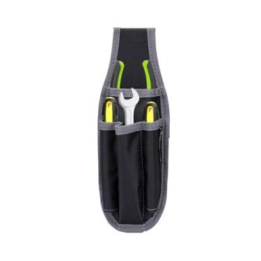 Imagem de Bolsa de ferramentas pequena com clipe de cinto, 4 bolsos, bolsa pequena para cinto de ferramentas, bolsa de eletricista com clipe de metal, bolsa organizadora de trabalho multiuso para artesãos e