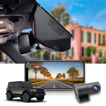 Imagem de Fitcamx Frente 2K+Traseira 1080P Dash Cam para Ford Bronco 2021-2024 & Rapor (Não para Bronco Sport) HD2-14873, OEM Estilo, Duplo HD Vídeo, WiFi&APP, Loop Gravação, G-Sensor, Plug & Play, 64GB Cartão
