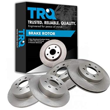 Imagem de TRQ Kit de rotor de freio a disco dianteiro e traseiro para Honda Civic SI 02-03