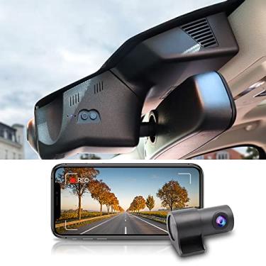 Imagem de Fitcamx Câmera de painel frontal 4K + traseira 1080P se adapta para Jaguar XE X760 e XF X260 2016-2021 (modelo 6053), estilo OEM, vídeo HD duplo, conexão WiFi e aplicativo, gravação em loop, sensor G