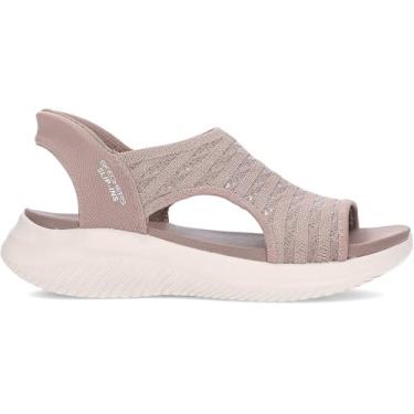 Imagem de Skechers Sandália feminina Ultra Flex 3.0-Sol Quente Mãos Sem Cadarço, moka, 39 EU