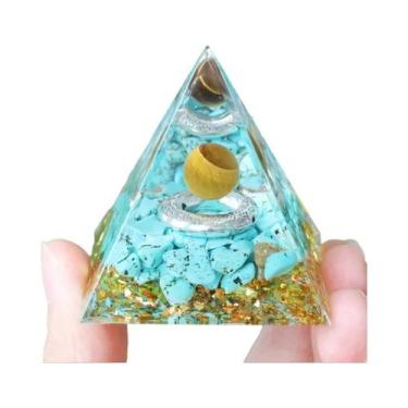 Imagem de Pirâmide De Orgônio De Ametista E Peridoto, Cristal De Cura Com Energi