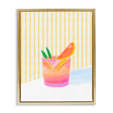 Imagem de Stupell Industries Tequila Spritz Cocktail Gold Framed Floater Canvas Wall Art Design por Dina Riddle, 30 x 25