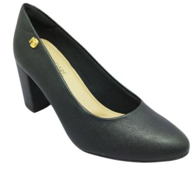 Imagem de Sapato Modare Feminino Casual com Enfeite Dourado Salto 7,5 cm, Preto,