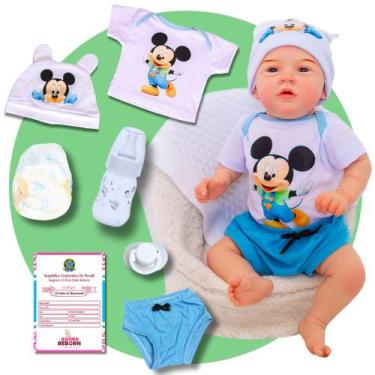 Imagem de Bebê Reborn Menino Luxo Original Realista de Silicone Pode Dar Banho -