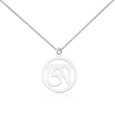 Imagem de WUSUANED Colar Tibetano Letra A Dzogchen Símbolo Joias Budismo Meditação Presente Tibete Presente, Large, Aço inoxidável, Sem Pedra Preciosa