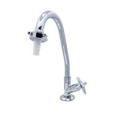 Imagem de Torneira Pia Cozinha Bica Móvel Com Bico Mesa Bancada Cromado Metal Lu
