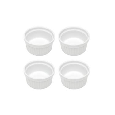 Imagem de Ramequim Mini Porcelana 270ml 10cm Branco Forno 4un - CASACHA