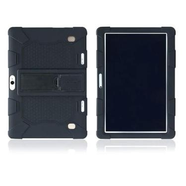 Imagem de Capa universal de silicone para tablet – Capa protetora à prova de choque de 10,1 polegadas com suporte, macia, fina e antiderrapante para tablet Android infantil adequado para BBK R30/R10/H9/K10plus