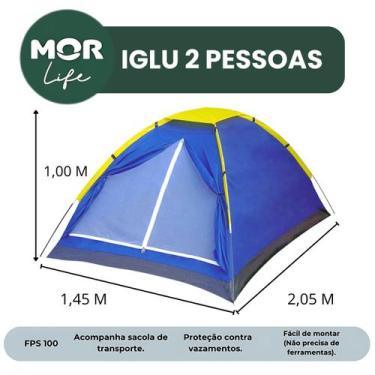 Imagem de Barraca Camping Mor Iglu Life Até 2 Pessoas Acampamento, Azul