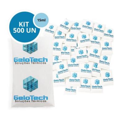 Imagem de Kit 500 Gelo Gel Bolsa Artificial Reutilizável Flexível Compressa 15g 