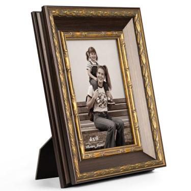 Imagem de Momentworth Moldura dourada 10 x 15 cm - Bronze antigo - Moldura vintage ornamentada de 10 x 15 cm com vidro temperado e moldura de 3,8 cm de largura - Exibe fotos de 10 x 15 cm, impressões de arte em