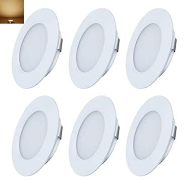 Imagem de Hoysum Iluminação sob armário RV para caminhonete van caminhão 12V luz LED embutida branco quente 3w 12 volts luminárias de teto 300lm branco conjunto de 6