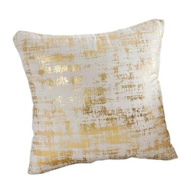 Imagem de Bothyi Capa de almofada decorativa 17x17 polegadas Capa de almofada macia minimalista para sofá doméstico, fazenda, escritório, sala de estar, Bege Dourado