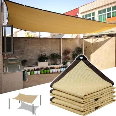Imagem de Pano De Sombra Para Plantas 85% Protetor Solar Rede De Sombra, Rede De Sombra Bege, Vela De Sombra Retangular, Lona De Malha De Sombra Com Ilhós, Toldos Respiráveis, Beige, 11x15m(36.1 * 49.2ft)