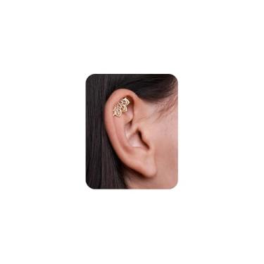 Imagem de GOGOEY Brinco de hélice boho com costas planas de titânio 18G/16G, geométrico, mandala, flor de lótus, piercing de hélice oculta, cartilagem, tragus, brincos para mulheres, joia espiritual boêmia, 18g