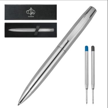 Imagem de YUNCHUN Canetas executivas para homens, conjunto de canetas esferográficas de ponta média para presente, caneta esferográfica resistente para escrever, caneta esferográfica de metal retrátil para