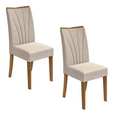 Imagem de Conjunto 2 Cadeiras Apogeu Móveis Lopas Rovere Naturale/linho Rinzai Bege