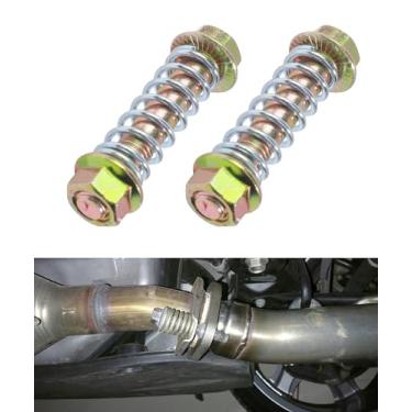 Imagem de SCUARI 2 peças de parafusos e molas de escape para automóveis, acessórios de carro, M10-1,5 x 67 mm kit de substituição de reparo de ferragens de parafuso de mola de escape automotivo e porca