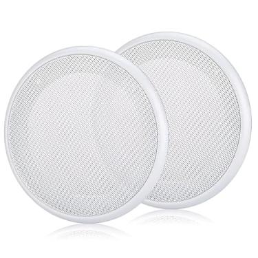 Imagem de Auttoop 2 peças 20.3 cm Montagem em Superfície Grade de Alto-falante Grade Redonda Woofer Branco Teto Coberturas de Altifalante, Capa de Grelha de Alto-Falante de Carro Protetor de Substituição