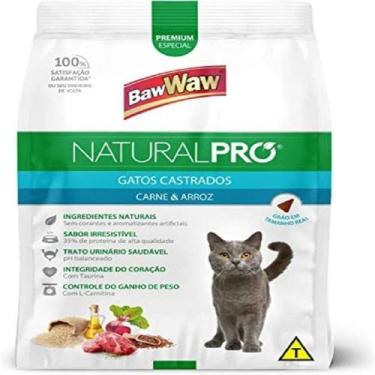 Imagem de Ração Baw Waw Natural Pró Gato Castrado Carne e Arroz 2,5kg