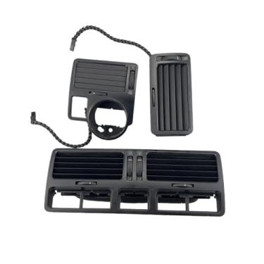 Imagem de Saída de ar para instrumentos pretos Saída de ar central para ar-condicionado compatível com VW Golf 4 Compatível com Jetta Compatível com Bora MK4 R32 GTI 1999-2004(3 Pcs Have light)