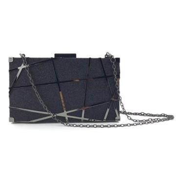 Imagem de Bolsa Feminina Clutch Brilhante Alça De Corrente Luxuos Chic - Alwy