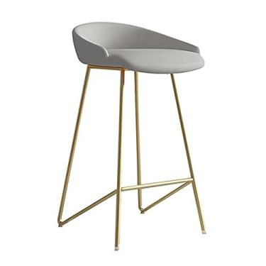 Imagem de Cadeira de bar para casa restaurante cadeira alta de metal moderna minimalista cadeira de bar cafeteria banco de bar banco de bar banquinhos de balcão (H 64 polegadas) bancos de bar ajustáveis (cor