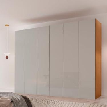Imagem de Guarda-roupa Casal 100% Mdf 6 Portas e 6 Gavetas Vision Naturalle/Off White
